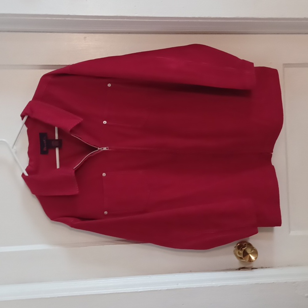 Denim and Co. Corduroy jacket ranch coat women's size large Red